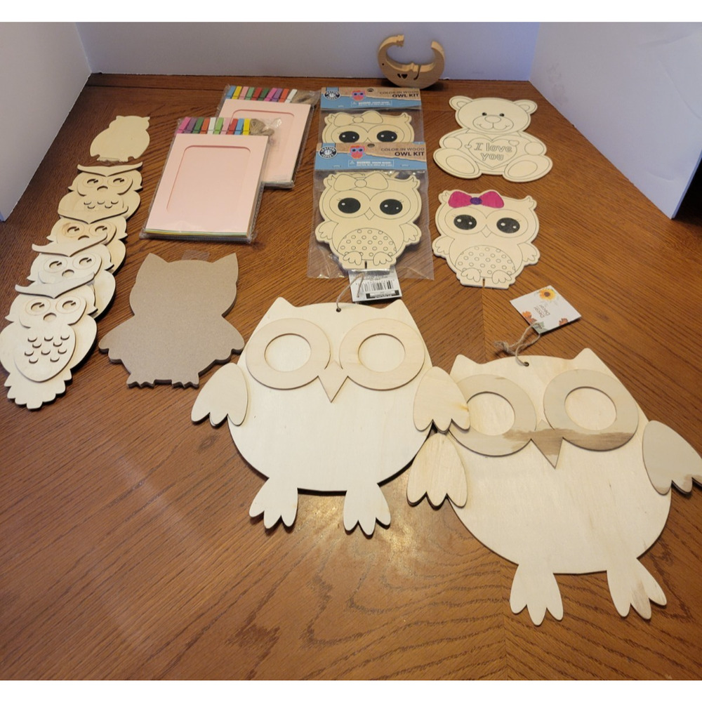 Unfinished Wooden Owl Shapes, Boxes‎ Arts & Crafts Decor Ready to Paint